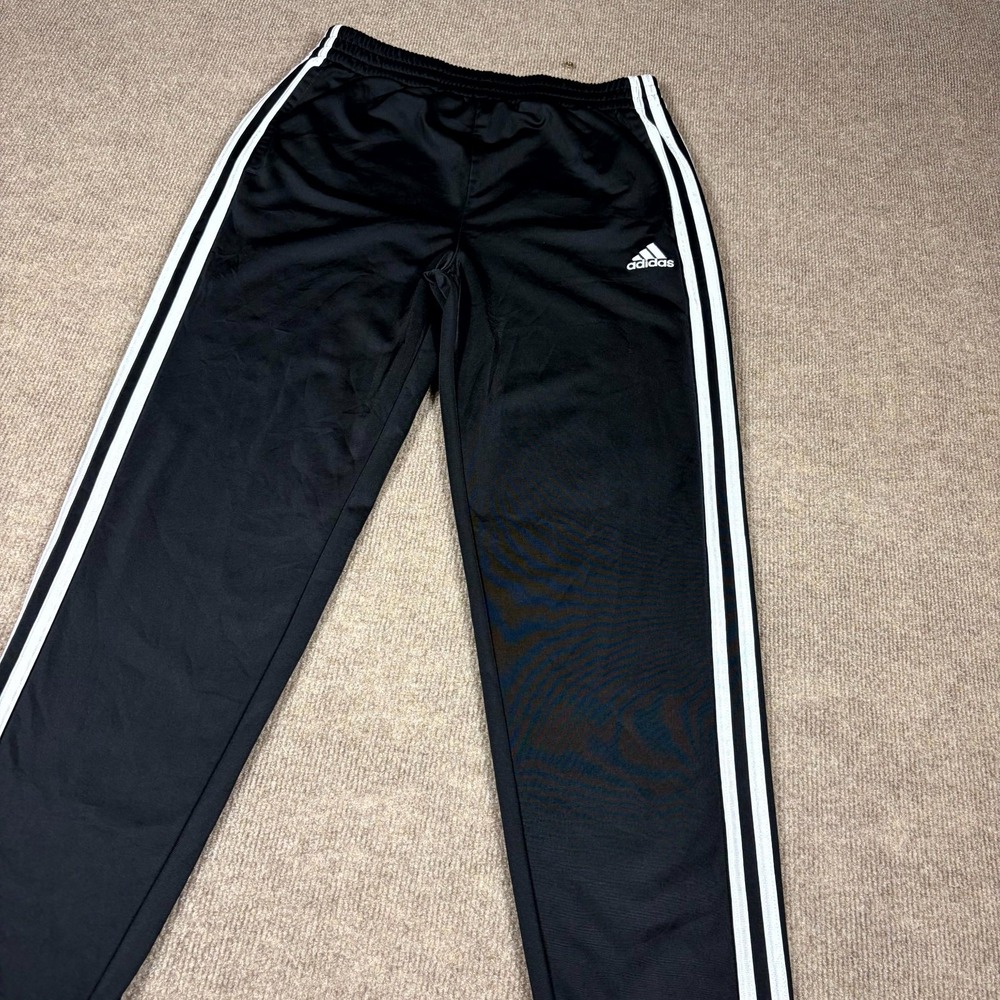 Adidas Track Pants Men's XL Black White 3-Stripes Running Gym Training Workout